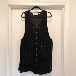 Vintage Corduroy Jumper Dress women’s size large 90s grunge dark academia goth